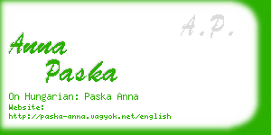 anna paska business card